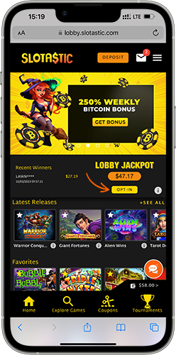 Opt In Slotastic Lobby Jackpot